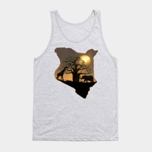 Sunrise - Baobab - Giraffe - Elephant - Kenya Tank Top